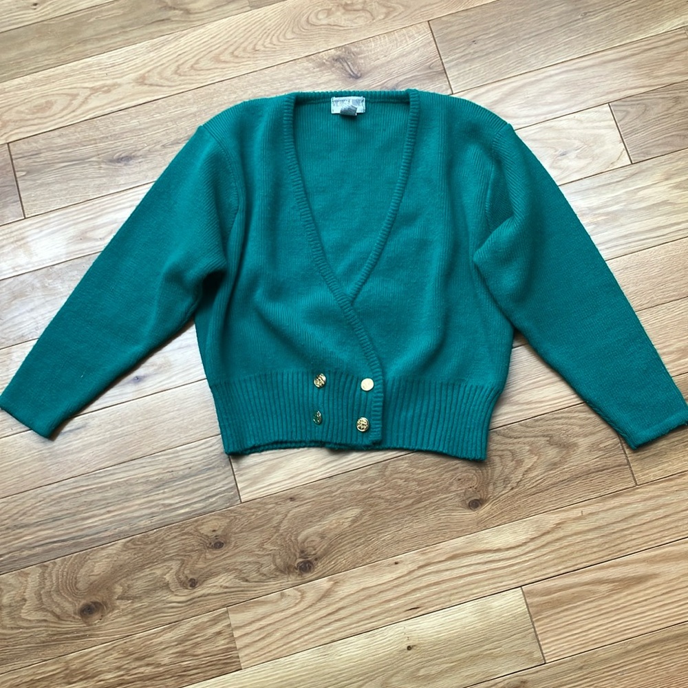 Vintage double breasted green sweater size large